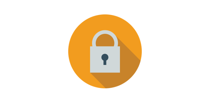 white lock orange background